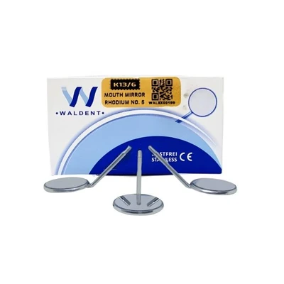 Waldent Mouth Mirror Tops Front Surface - Rhodium Coated No.5 Pk/12 (K13/6)